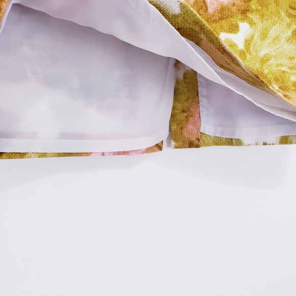 Talbots Womens Skirt Yellow Pink Floral Straight Pencil Canvas Feel Lined 10 - Picture 5 of 8